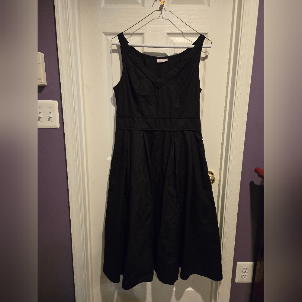 eShakti Black Midi Dress